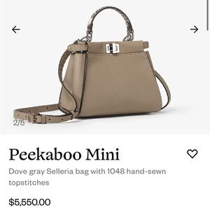 Fendi Peekaboo Mini Tan Bag